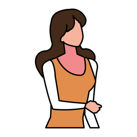 young woman on white background vector illustration designのイラスト素材