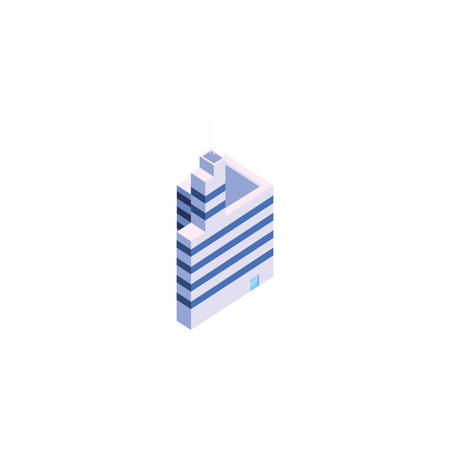 Isometric white building design, City architecture urban modern downtown contemporary metropolis exterior and construction theme Vector illustrationのイラスト素材