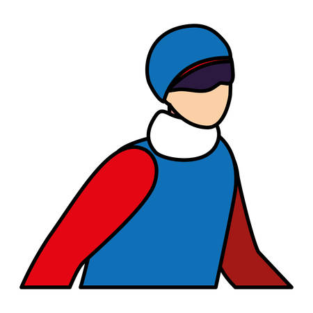 man with winter clothes on white background vector illustration designのイラスト素材