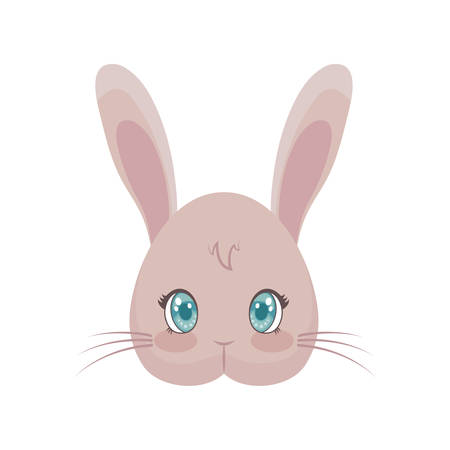 head of cute rabbit animal character vector illustration designのイラスト素材