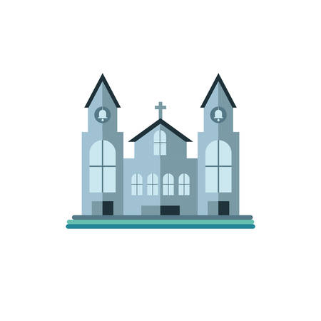 catholic church on white background vector illustration designのイラスト素材