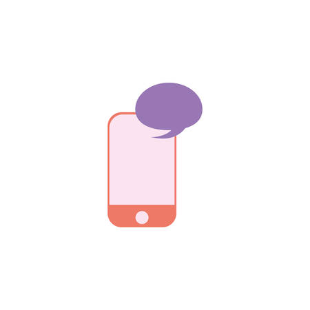 Smartphone and bubble design, Digital technology communication social media internet web and cellular theme Vector illustrationのイラスト素材