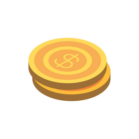 Coin icon of Money financial item banking commerce market payment buy currency accounting and invest theme Vector illustrationのイラスト素材