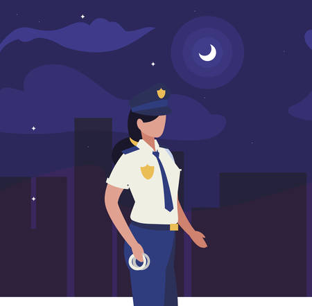 police female officer law character vector illustration designのイラスト素材