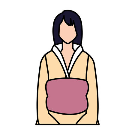 woman faceless standing on white background vector illustration designのイラスト素材