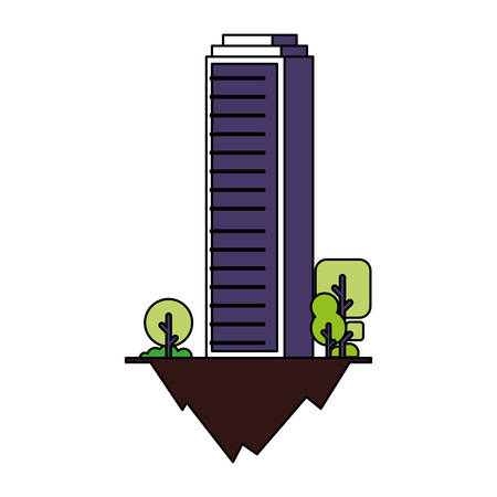 apartment and office building, urban landscape over terrain vector illustration designのイラスト素材
