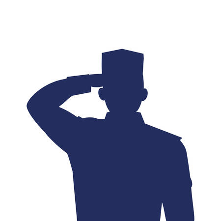 silhouette of man soldier of war on white background vector illustration designのイラスト素材