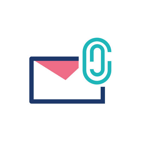 Envelope and clip design, Message email mail letter marketing communication card and document theme Vector illustrationのイラスト素材