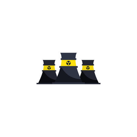factory biohazard chimneys design, Industry plant building industrial construction job work technology and manufacturing theme Vector illustrationのイラスト素材