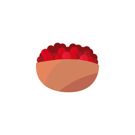 red berries inside bowl design, Fruit healthy organic food sweet and nature theme Vector illustrationのイラスト素材