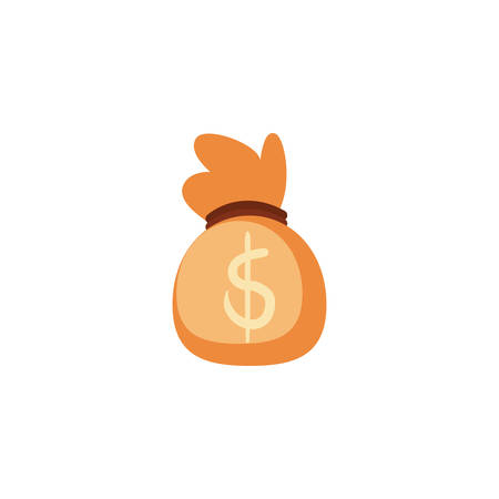 dollar bag of money financial item banking commerce market payment buy currency accounting and invest theme Vector illustrationのイラスト素材
