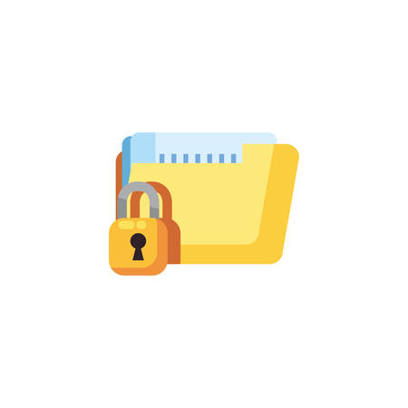 File and padlock design, Document data archive storage organize business office and information theme Vector illustrationのイラスト素材