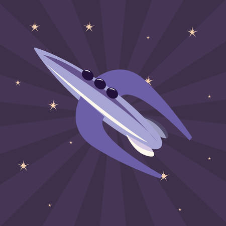 rocket spaceship galaxy stars cosmos vector illustrationのイラスト素材