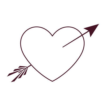 Heart with arrow design of love passion romantic valentines day wedding decoration and marriage theme Vector illustrationのイラスト素材