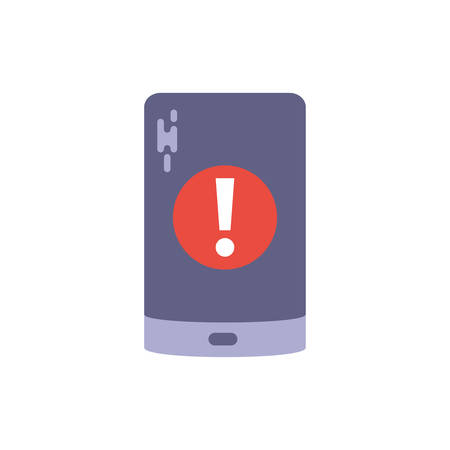 Smartphone with alarm button design, Emergency rescue save department 911 danger help safety and aid theme Vector illustrationのイラスト素材