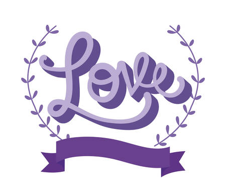 Love text design of Passion romantic valentines day wedding decoration and marriage theme Vector illustrationのイラスト素材