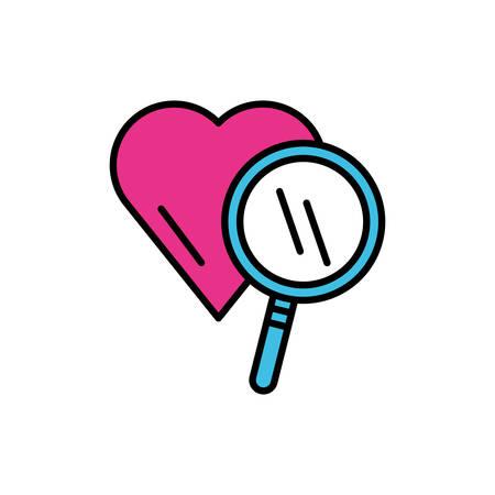 search magnifying glass with heart love vector illustration designのイラスト素材