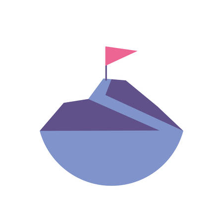 Racing flag and mountain design, Speed race competition sport fast winner movement and success theme Vector illustrationのイラスト素材