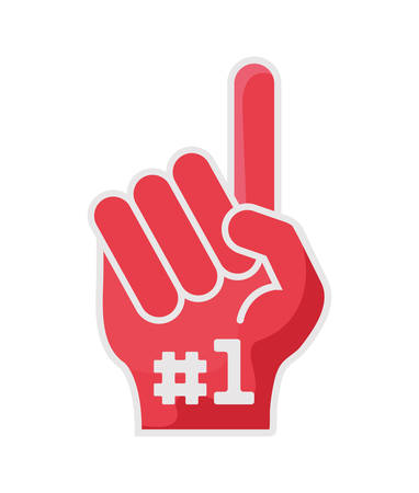 Glove design, American football super bowl sport hobby competition game training equipment tournement and play theme Vector illustrationのイラスト素材