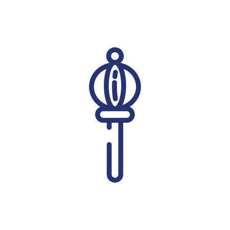 King scepter design, Royal power wand insignia gold object emperor vintage queen golden and monarch theme Vector illustrationのイラスト素材