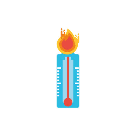 Thermometer with flame design, Climate change global warning pollution environment nature green and extreme danger theme Vector illustrationのイラスト素材