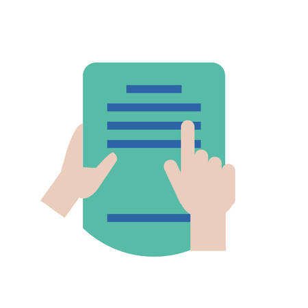 Hands holding document design, Data archive storage organize business office and information theme Vector illustrationのイラスト素材