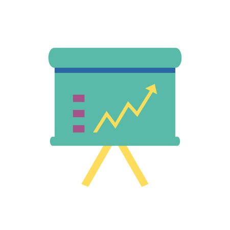 Increase arrow over board design, workflow infographic data information business analytics and visual presentation theme Vector illustrationのイラスト素材