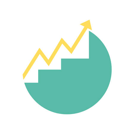 Increase arrow over ladder design, workflow infographic data information business analytics and visual presentation theme Vector illustrationのイラスト素材