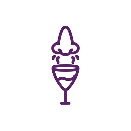 Wine cup and nose design of Winery alcohol drink beverage restaurant celebration and party theme Vector illustrationのイラスト素材
