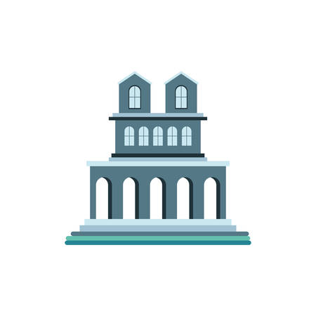 tower city business architecture, apartment and office building, urban landscape on white backgroundのイラスト素材