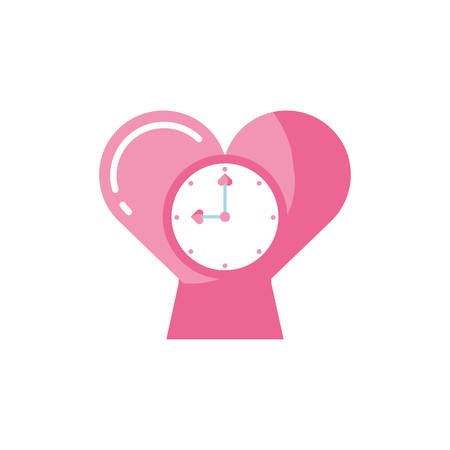 Heart clock design of love passion romantic valentines day wedding decoration and marriage theme Vector illustrationのイラスト素材
