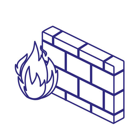 Fame and wall design of Security system warning protection danger web alert and safe theme Vector illustrationのイラスト素材