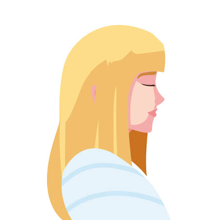 young woman on white background vector illustration designのイラスト素材