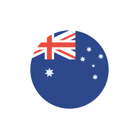 Australian flag button design, Travel tourism landmark destination nature vacation south western and holiday theme Vector illustrationのイラスト素材