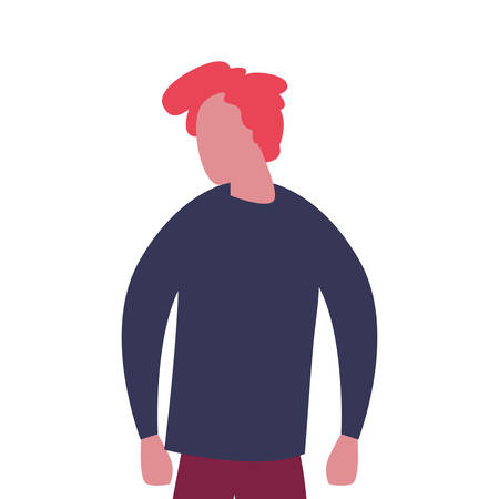 man standing character on white background vector illustrationのイラスト素材