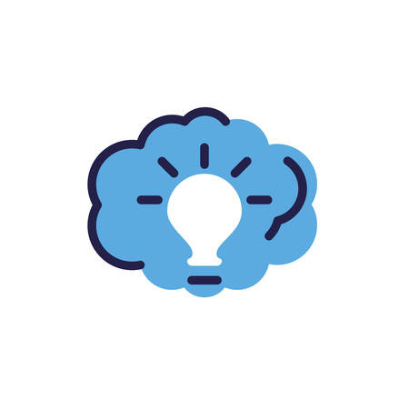light bulb with cloud on white background vector illustration designのイラスト素材
