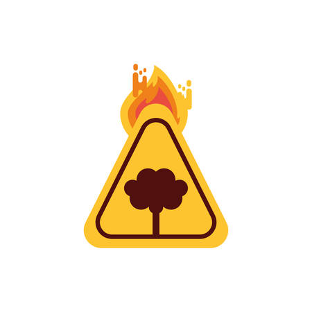 Tree banner with flame design, Climate change global warning pollution environment nature green and extreme danger theme Vector illustrationのイラスト素材