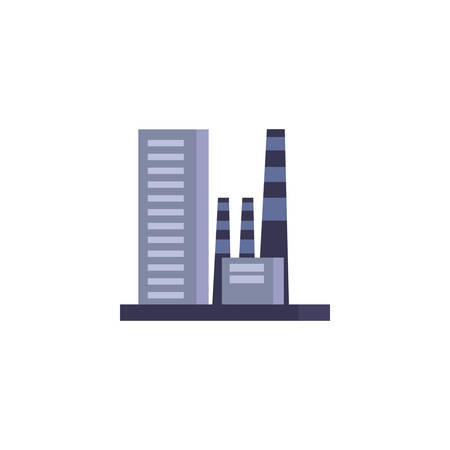 factory icon design, Industry plant building industrial construction job work technology and manufacturing theme Vector illustrationのイラスト素材