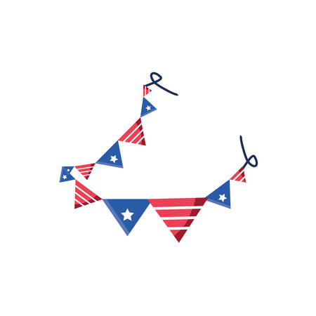 Usa flag banner pennant design, United states america independence nation us country and national theme Vector illustrationのイラスト素材