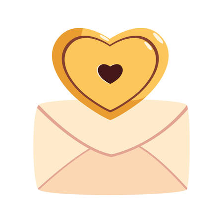 envelope closed with a heart on white background vector illustration designのイラスト素材