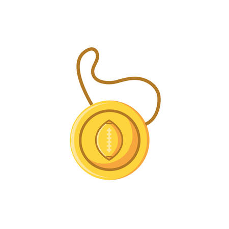 Ball gold medal design, American football super bowl sport hobby competition game training equipment tournement and play theme Vector illustrationのイラスト素材