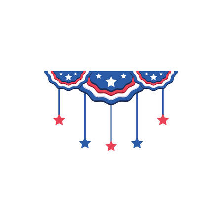Usa stars hanging design, United states america independence nation us country and national theme Vector illustrationのイラスト素材