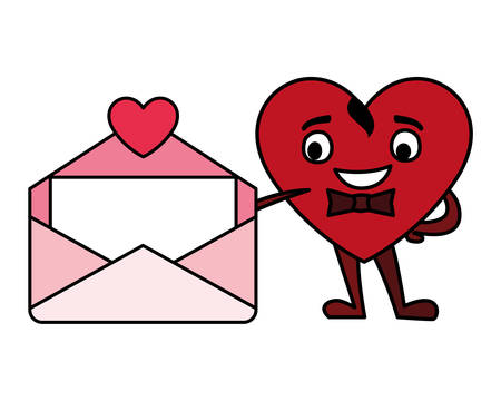heart red with hands and envelope, design for valentines day card, banner, poster, flyer, brochure, print vector illustration designのイラスト素材