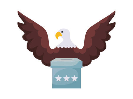 Vote box and eagle design, Usa happy presidents day elections united states america independence nation us country and national theme Vector illustrationのイラスト素材