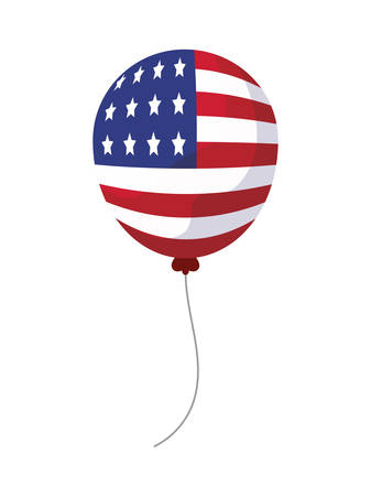 Usa flag balloons design, United states america independence day nation us country and national theme Vector illustrationのイラスト素材