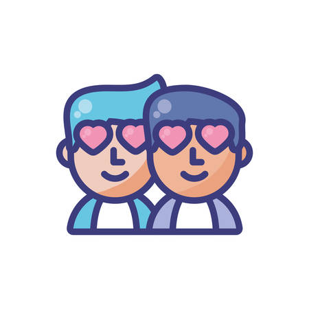 Men in love design of Passion romantic valentines day wedding decoration and marriage theme Vector illustrationのイラスト素材