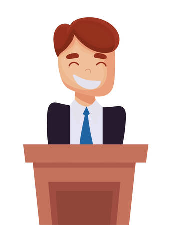 Man cartoon on podium design, Usa happy presidents day elections united states america independence nation us country and national theme Vector illustrationのイラスト素材