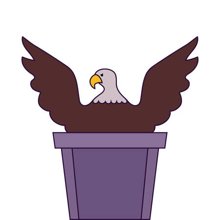 Eagle over podium design, Usa happy presidents day elections united states america independence nation us country and national theme Vector illustrationのイラスト素材