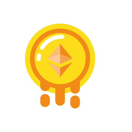Ethereum coin design of Cryptocurrency money currency exchange financial bank web internet market electronic finance and net theme Vector illustrationのイラスト素材