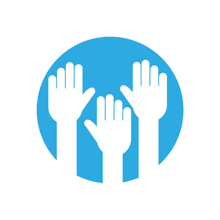 Help hands inside circle design of Collaborative team cooperation together partnership unity idea...